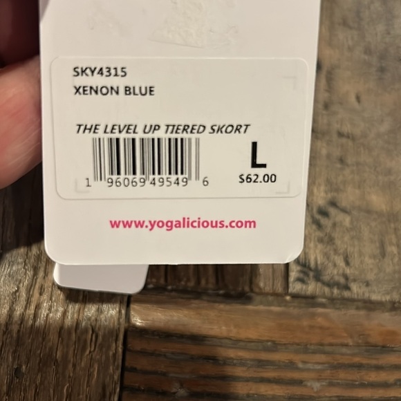 Yogalicious The Level Up Tiered Skort Sky Blue Tennis Size Large NWT - Picture 7 of 10